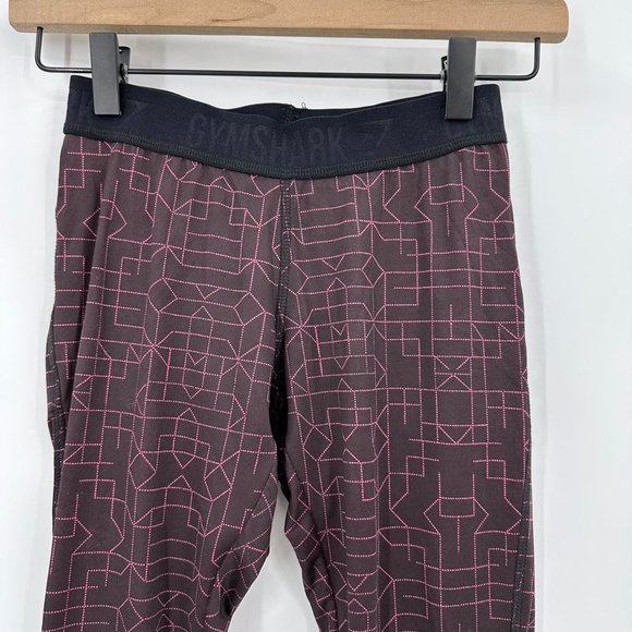 Gymshark Geo Print Elastic Waist Low Rise Leggings Size Small - Picture 2 of 10
